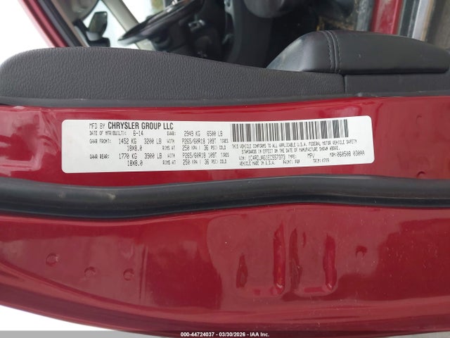 2014 Dodge Durango Sxt მანქანა იყიდება აუქციონზე, vin: 1C4RDJAG1EC557373, აუქციონის ნომერი: 44724037