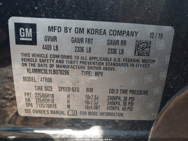 Продажа на аукционе авто 2020 Buick Encore Gx Awd Preferred, vin: KL4MMCSL1LB078286, номер лота: 44724048
