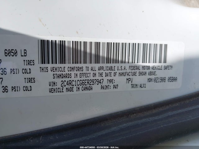 Продаж на аукціоні авто 2014 Chrysler Town & Country Touring-l, vin: 2C4RC1CG6ER297947, номер лоту: 44724050