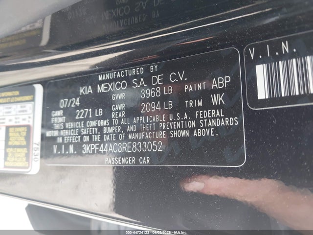 Продажа на аукционе авто 2024 Kia Forte Gt, vin: 3KPF44AC3RE833052, номер лота: 44724123
