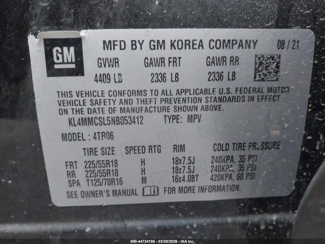 Aukcja sprzedaży 2022 Buick Encore Gx Awd Preferred, vin: KL4MMCSL5NB053412, numer aukcji: 44724186