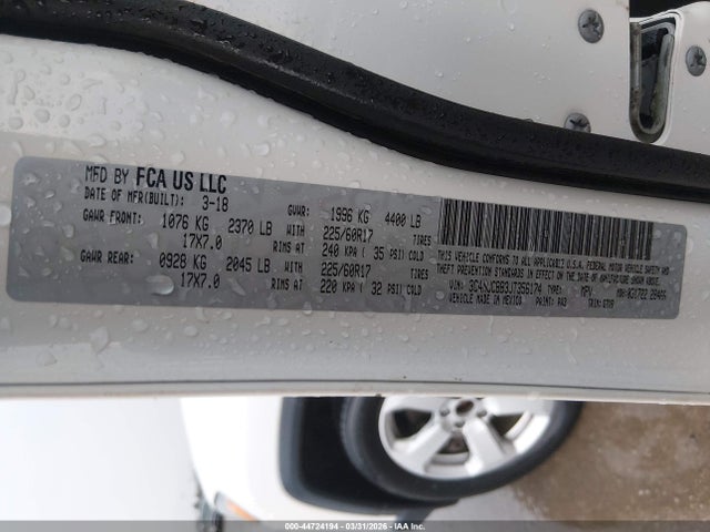 44724194 :رقم المزاد ، 3C4NJCBB3JT356174 vin ، 2018 Jeep Compass Latitude Fwd مزاد بيع