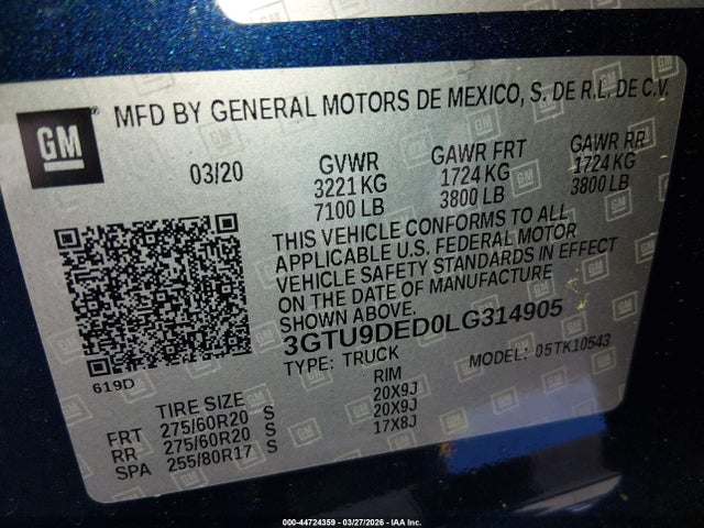 2020 GMC SIERRA 1500 3GTU9DED0LG314905 Photo 8