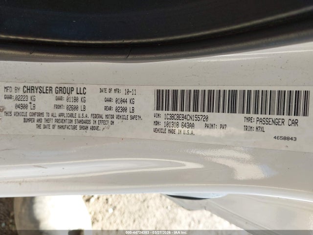 Aukcja sprzedaży 2012 Chrysler 200 Touring, vin: 1C3BCBEB4CN155720, numer aukcji: 44724383