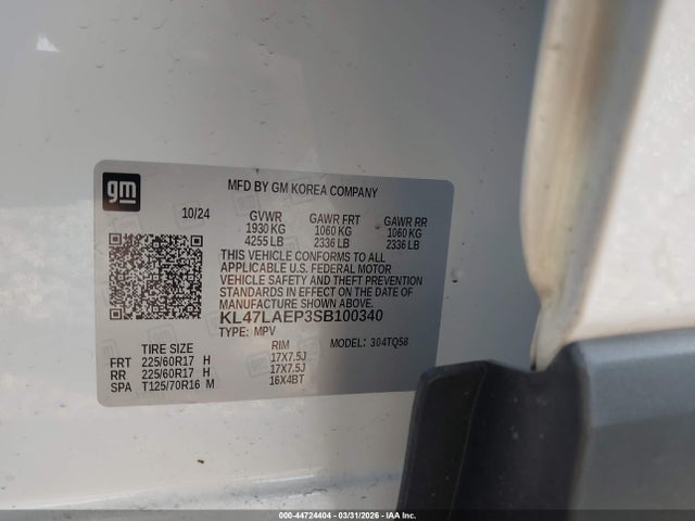 Продажа на аукционе авто 2025 Buick Envista Preferred Fwd, vin: KL47LAEP3SB100340, номер лота: 44724404