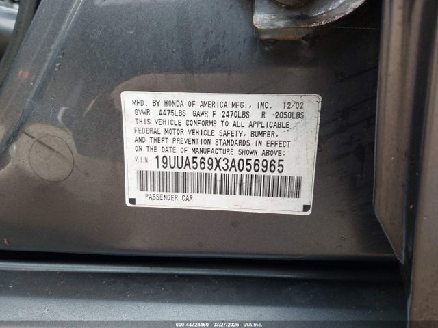 2003 ACURA TL 19UUA569X3A056965 Photo 8