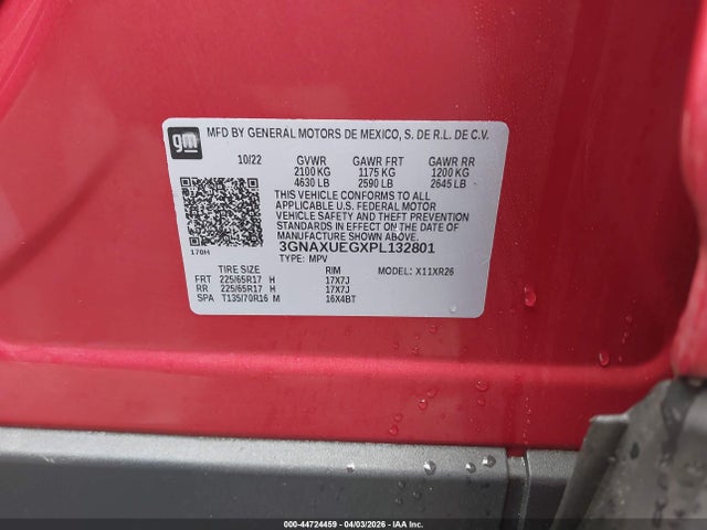3GNAXUEGXPL132801 Chevrolet Equinox Awd Lt