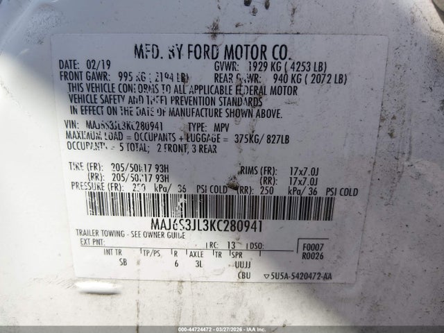 Ford Ecosport Ses 2019 MAJ6S3JL3KC280941 Image 9
