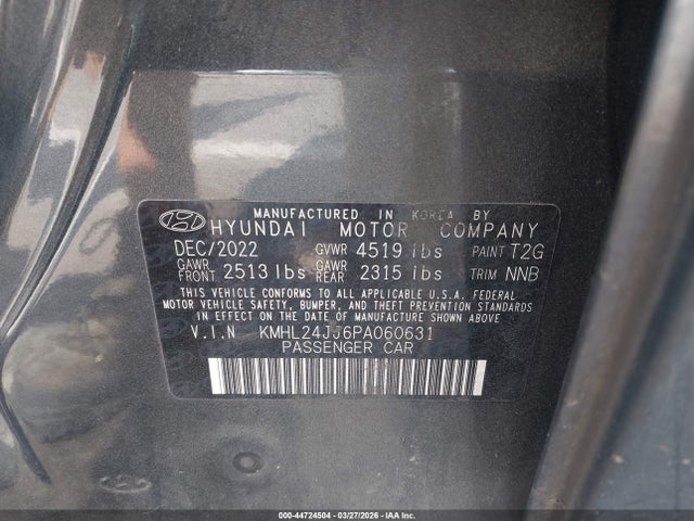 44724504 :رقم المزاد ، KMHL24JJ6PA060631 vin ، 2023 Hyundai Sonata Hybrid Blue مزاد بيع