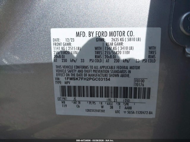 Ford Explorer Limited 2023 1FMSK7FH2PGC03154 Image 9