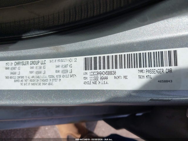 2013 CHRYSLER 200 1C3CCBAB4DN588630 Photo 8