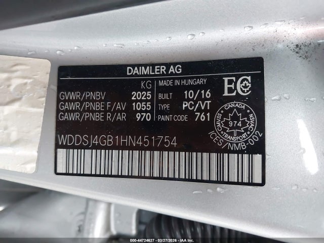 Продаж на аукціоні авто 2017 Mercedes-benz Cla 250 4matic, vin: WDDSJ4GB1HN451754, номер лоту: 44724627