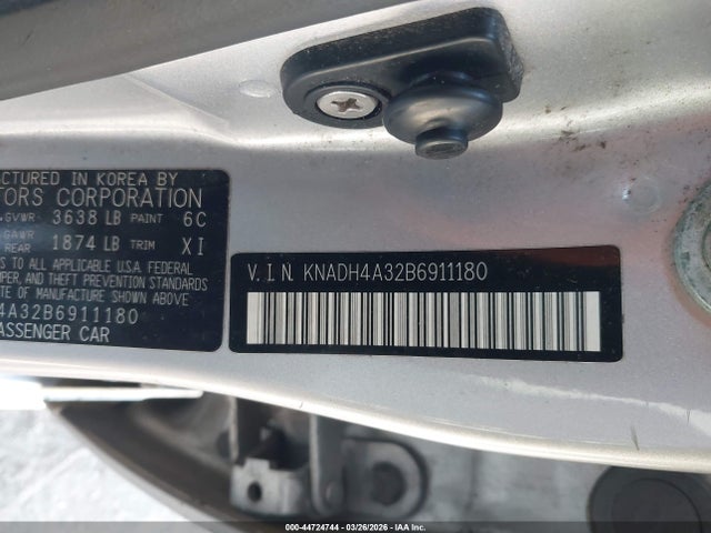 2011 KIA RIO KNADH4A32B6911180 Photo 8