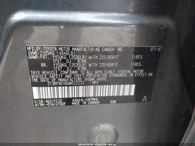 Toyota Rav4 Xle 2016 2T3RFREV6GW522233 Image 9