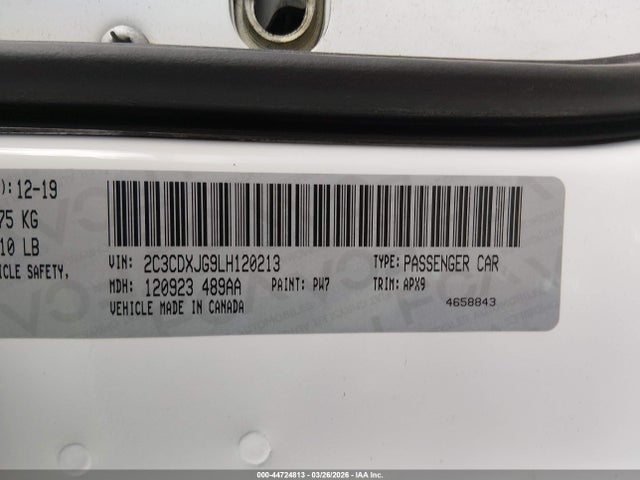 Продажа на аукционе авто 2020 Dodge Charger Sxt Awd, vin: 2C3CDXJG9LH120213, номер лота: 44724813