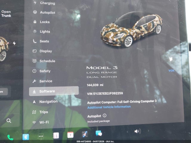 2018 Tesla Model 3 Long Range/performance მანქანა იყიდება აუქციონზე, vin: 5YJ3E1EB2JF092259, აუქციონის ნომერი: 44724885