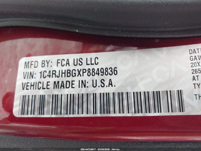 2023 Jeep Grand Cherokee Limited 4x4 მანქანა იყიდება აუქციონზე, vin: 1C4RJHBGXP8849836, აუქციონის ნომერი: 44724917