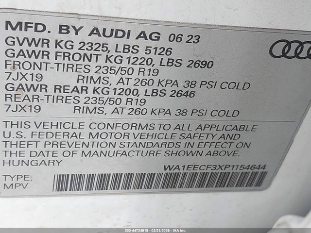 2023 AUDI Q3 WA1EECF3XP1154644 Photo 8