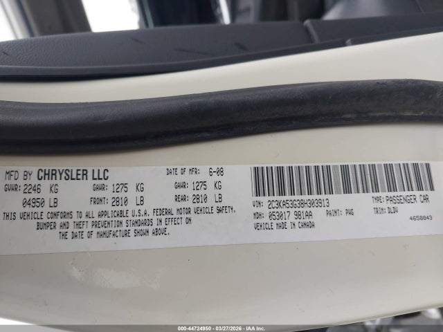 Продажа на аукционе авто 2008 Chrysler 300 Touring, vin: 2C3KA53G38H303913, номер лота: 44724950