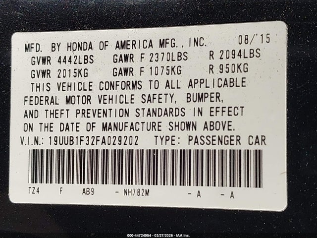 2015 ACURA TLX 19UUB1F32FA029202 Photo 8