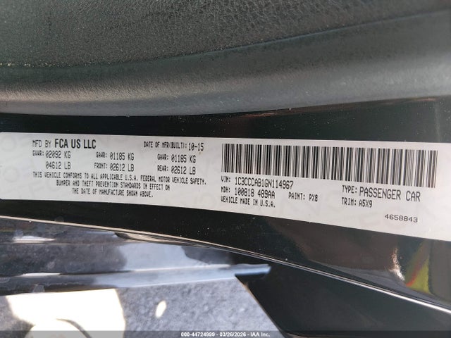 2016 CHRYSLER 200 1C3CCCAB1GN114967 Photo 8