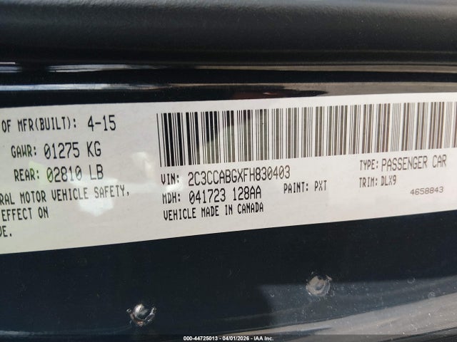 Продажа на аукционе авто 2015 Chrysler 300 300s, vin: 2C3CCABGXFH830403, номер лота: 44725013