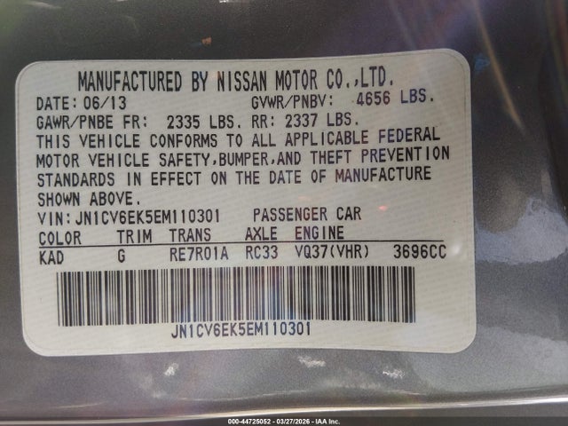 2014 INFINITI Q60 JN1CV6EK5EM110301 Photo 8