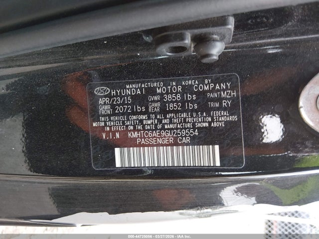 Продаж на аукціоні авто 2016 Hyundai Veloster Turbo, vin: KMHTC6AE9GU259554, номер лоту: 44725056