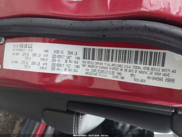 Продаж на аукціоні авто 2015 Jeep Cherokee Latitude, vin: 1C4PJMCB9FW715185, номер лоту: 44725081