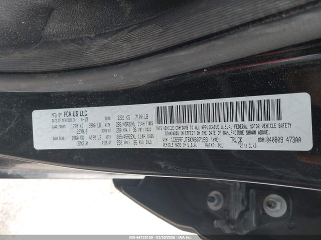 2019 RAM 1500 1C6SRFJT6KN807193 Photo 8