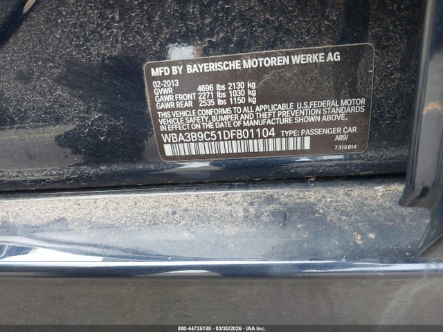 2013 BMW 335I WBA3B9C51DF801104 Photo 8