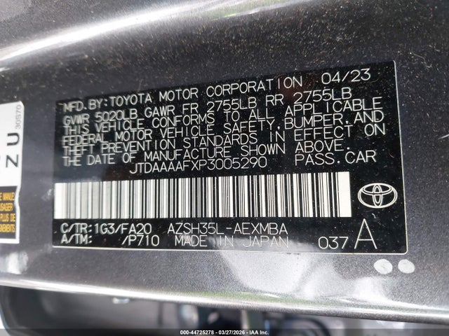 Aukcja sprzedaży 2023 Toyota Crown Xle, vin: JTDAAAAFXP3005290, numer aukcji: 44725278