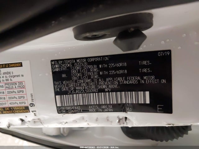 Aukcja sprzedaży 2020 Lexus Nx 300h, vin: JTJGJRDZ2L5000983, numer aukcji: 44725363