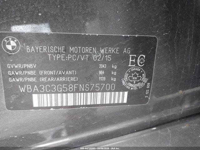 WBA3C3G58FNS75700 BMW 320i Xdrive