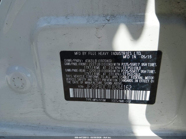 Продаж на аукціоні авто 2015 Subaru Xv Crosstrek 2.0i Premium, vin: JF2GPADC7F8284162, номер лоту: 44725513
