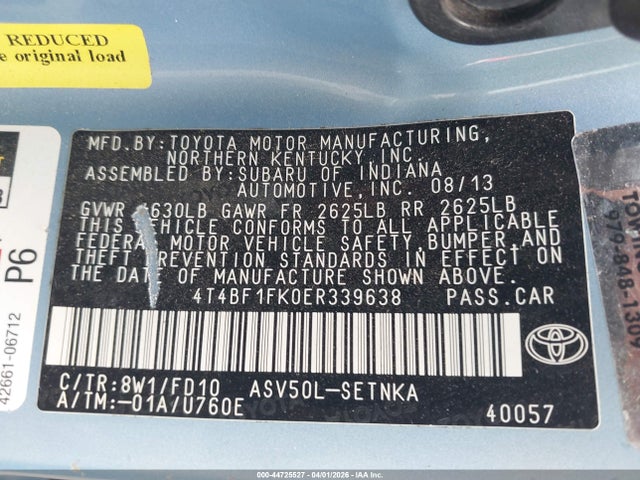 Toyota CAMRY LE 2014 4T4BF1FK0ER339638 Image 9