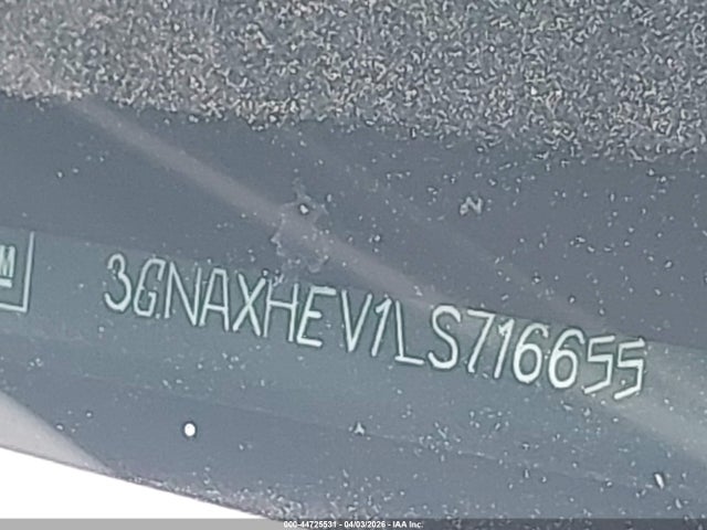 Aukcja sprzedaży 2020 Chevrolet Equinox Fwd Ls, vin: 3GNAXHEV1LS716655, numer aukcji: 44725531
