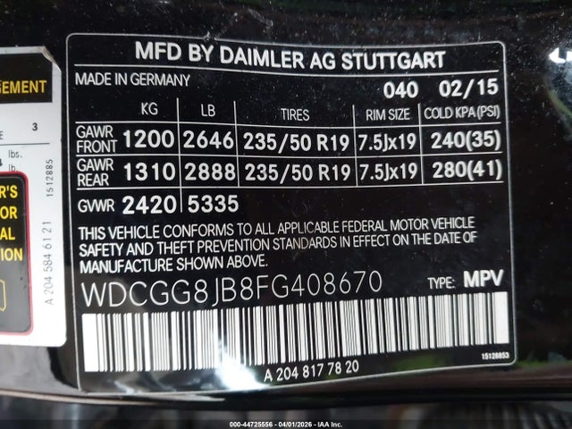 2015 Mercedes-benz Glk 350 4matic მანქანა იყიდება აუქციონზე, vin: WDCGG8JB8FG408670, აუქციონის ნომერი: 44725556