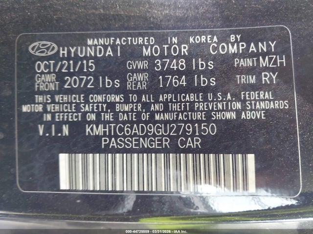 2016 HYUNDAI VELOSTER KMHTC6AD9GU279150 Photo 8