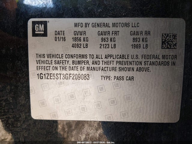 1G1ZE5ST3GF209083 Chevrolet MALIBU 1LT