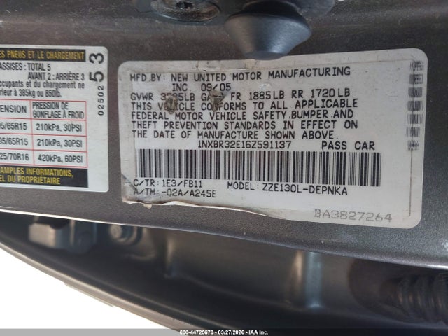 2006 TOYOTA COROLLA 1NXBR32E16Z591137 Photo 8