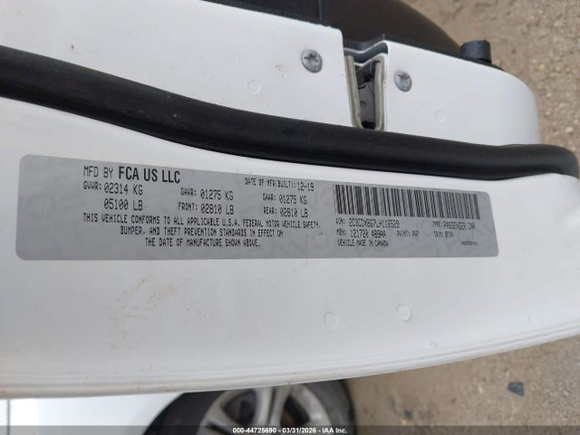 44725690 :رقم المزاد ، 2C3CDXBG7LH116529 vin ، 2020 Dodge Charger Sxt Rwd مزاد بيع