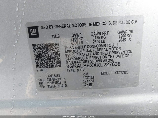 Продаж на аукціоні авто 2019 Gmc Terrain Denali, vin: 3GKALSEXXKL227638, номер лоту: 44725696