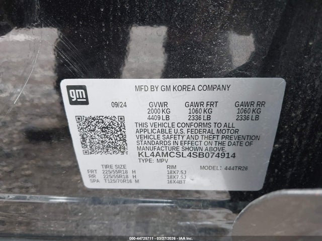 Aukcja sprzedaży 2025 Buick Encore Gx Preferred Awd, vin: KL4AMCSL4SB074914, numer aukcji: 44725711