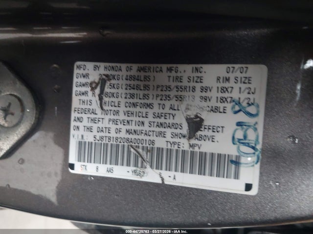 2008 ACURA RDX 5J8TB18208A000106 Photo 8