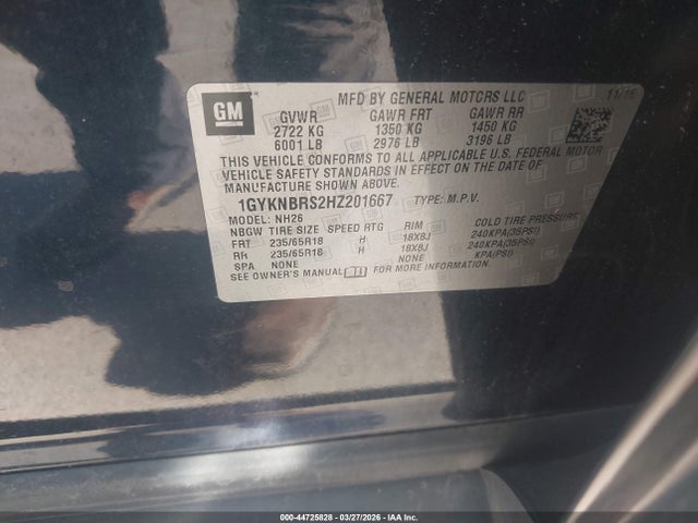 1GYKNBRS2HZ201667 Cadillac XT5 LUXURY