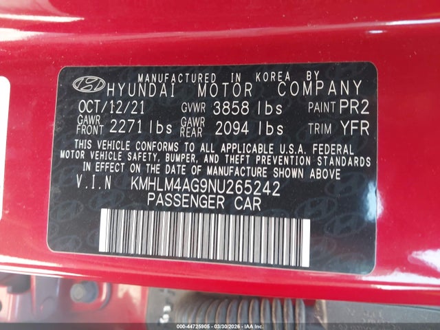2022 HYUNDAI ELANTRA KMHLM4AG9NU265242 Photo 8