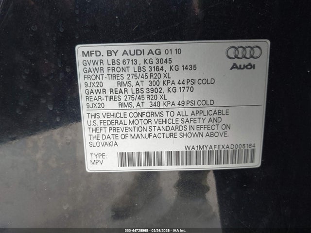 2010 AUDI Q7 WA1MYAFEXAD005164 Photo 8