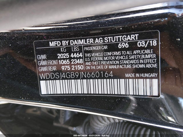 Aukcja sprzedaży 2018 Mercedes-benz Cla 250 4matic, vin: WDDSJ4GB9JN660164, numer aukcji: 44726056