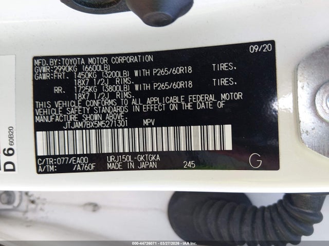 Aukcja sprzedaży 2021 Lexus Gx 460 Premium, vin: JTJAM7BX5M5271301, numer aukcji: 44726071
